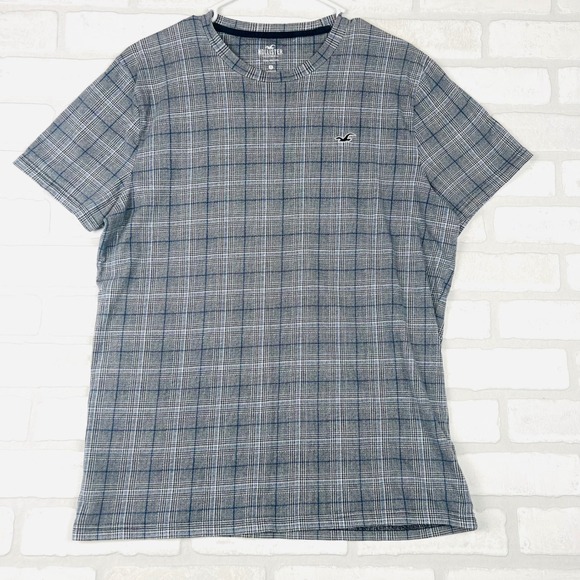 Hollister Men's Plaid T-Shirt, Casual Short Sleeve Top, Large - Picture 1 of 11